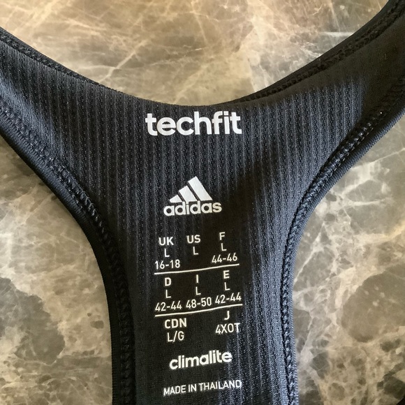 Adidas Climalite Atletic techfit sport bra lined size Large - Picture 7 of 8